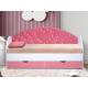 Кровать с продольной мягкой спинкой Сердце №1