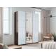Шкаф-купе Прайм 3-х дверный 2100 два Стекла Белые/Зеркало Венге