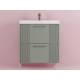 Тумба Альба 80 подвесная 2 ящика раковина Слим 80 мята