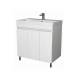 Тумба Куба Риф 80 напольная 3 двери белый раковина Слим 80