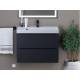 Тумба с раковиной Uperwood Tanos матовая черная 70 см