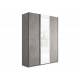 Шкаф-купе Прайм Широкий 3-х дверный два ДСП/Стекло Белое Бетон