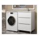 Тумба под стиральную машину Uperwood Tanos 60 см, напольная, 3 ящика, белая