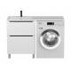 Тумба под стиральную машину Uperwood Tanos 60 см, напольная, 2 ящика, белая/графит
