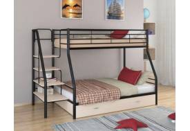 Двухъярусная кровать Толедо 1Я черный молочный