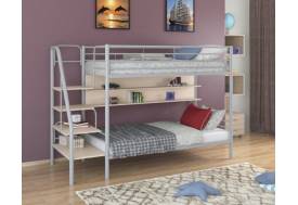 Двухъярусная кровать Толедо П серый/молочный