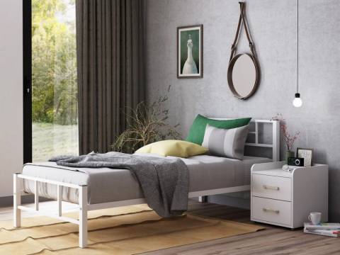 Кровать металлическая Кадис белая