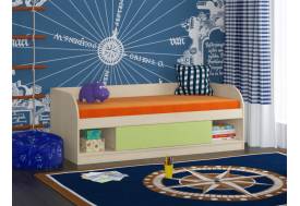 Кровать Соня 4 дуб молочный-салатовый