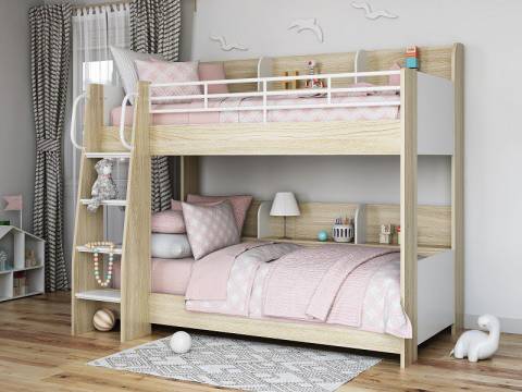 Кровать Соня 5 левая ясень шимо светлый-белый