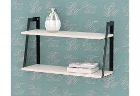 Полка металлическая ЛОФТ-2 Белый/черный матовый