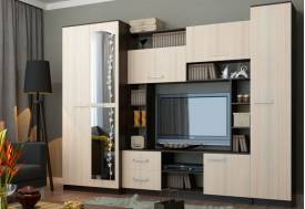 Стенка Марта 11 Венге + Дуб беленый