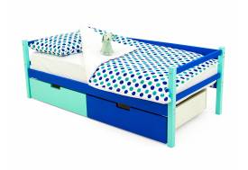 Кровать-тахта Svogen с ящиками мятно-синий