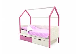 Кровать-домик мягкий Svogen с ящиками лаванда-белый