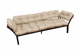 Диван Дачный с подлокотниками бежевая подушка