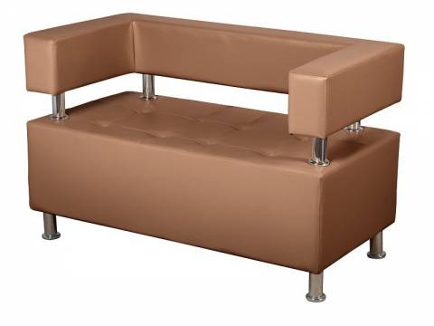 Диван двухместный Райли Кожзам Коричневый