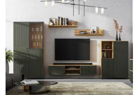 Гостиная Милан Дуб Золотой/Олива Софт