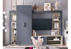 Гостиная Невада Дуб Крафт Серый/Графит