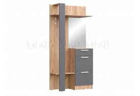 Вешалка комбинированная Мартина Графит, Дуб крафт