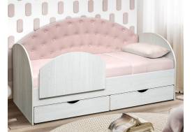 Кровать с продольной мягкой спинкой Софа №10 800х1900 с бортиком