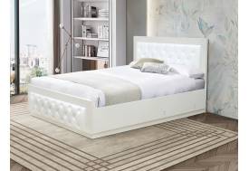Кровать Венеция 13.2 1200 с ортопедическим основанием кожзам белый