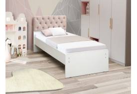 Кровать одинарная №7 800х1600 с мягкой спинкой каретная стяжка