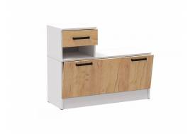 Тумба для обуви Кевин белый/дуб крафт золотой