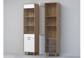 Пенал Эго ПС-1 дуб крафт золотой/белый глянец на ножках