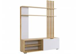 Стенка Бери дуб крафт золотой/белое дерево