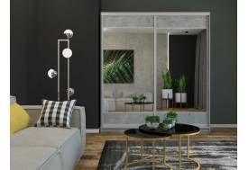 Шкаф-купе Ксения 1400 комбинированный ЛДСП/зеркало Каспий светлый