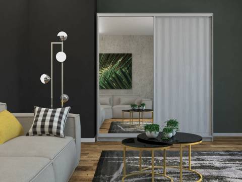 Шкаф-купе Ксения 1200 рельефный МДФ/зеркало