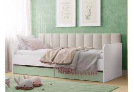 Кровать Банни НМ 041.38 фасад Макарун с мягкой спинкой бали