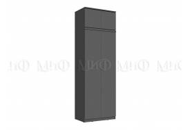 Шкаф 2-х створчатый платяной 800 с антресолью Челси графит