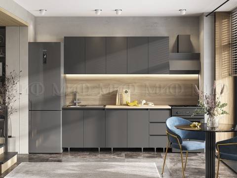 Кухонный гарнитур Челси 2000 мм Графит