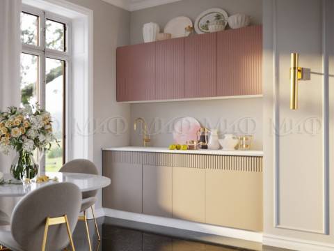 Кухонный гарнитур Оливия 2000 Шарли Pink/Шарли Мокко