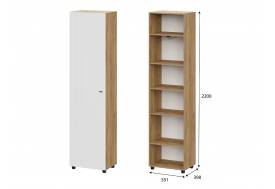 Шкаф одностворчатый Милан Дуб Золотой/Белый Матовый