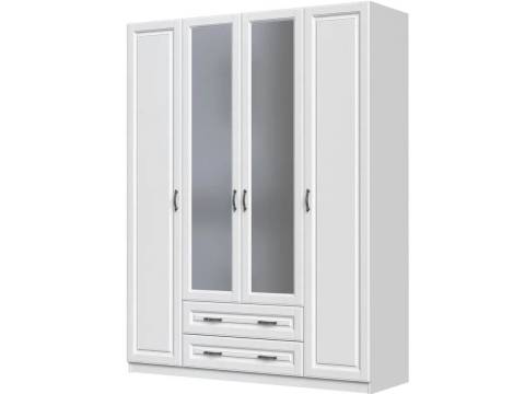 Шкаф ШР-4 с зеркалом Кантри Белый
