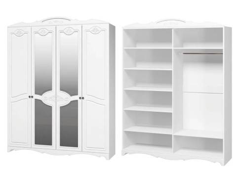 Шкаф для платья и белья ШР-4 Лотос Лак белый