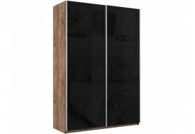 Шкаф-купе Прайм 2-х дверный 1400 Стекло Черное Крафт табачный