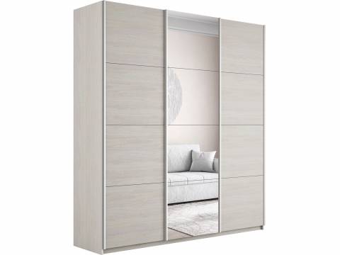 Шкаф-купе Прайм 3-х дверный 2100 ДСП/зеркало/ДСП Ясень Анкор Светлый