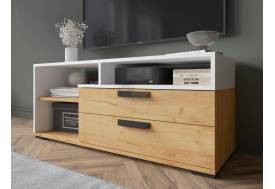 Тумба под ТВ ТВМ-7 белый/дуб крафт золотой