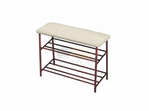 Банкетка-обувница большая бежевый/медный антик