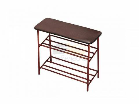 Банкетка-обувница малая шоколадный/медный антик