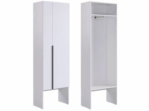 Шкаф двухдверный L600 Баско белое дерево