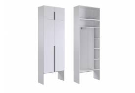 Шкаф двухдверный с антресолью Баско К1 белое дерево