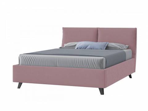 Кровать Сандра с ПМ 1400х2000 мм микровелюр розовый