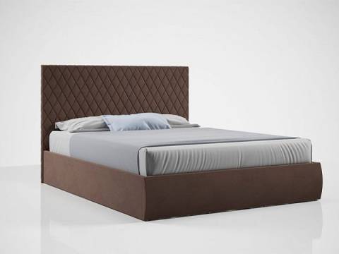 Кровать Стелла с ПМ 1600х2000 мм микровелюр шоколад