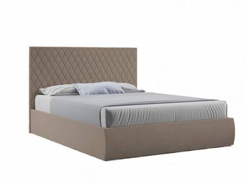 Кровать Стелла с ПМ 1800х2000 мм микровелюр капучино