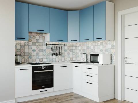 Кухонный гарнитур Капри 2200х1600 (верх 950 мм) верх МДФ