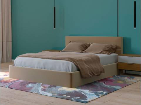 Кровать Бали основание ЩИТ 160 Бежевый велюр