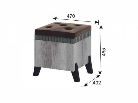 Пуфик с ножками Ольга 3 дуб делано